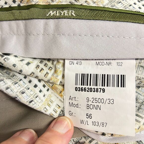 Meyer Bonn Tan Performance Modern Fit Luxury European Chino Pants Size 40 X 33 - Picture 10 of 16